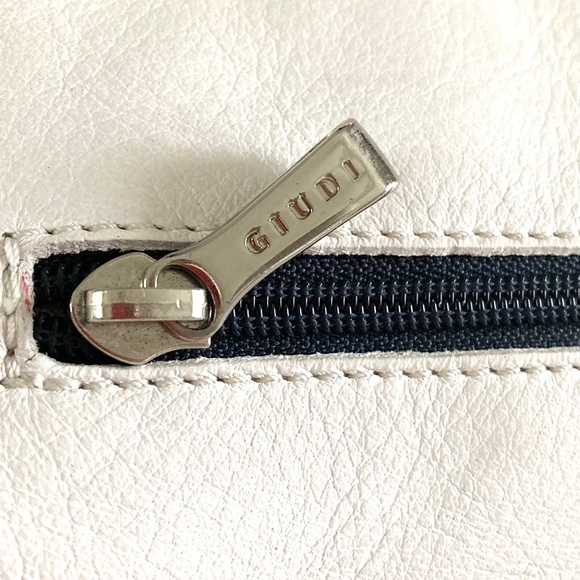 GIUDI genuine leather shoulder bag in white and maroon Made in Italy - Picture 9 of 14